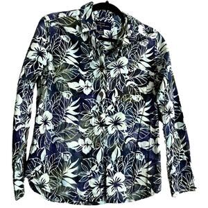 Pete Huntington Shirt Men Small Collared Button Down Tropical Hawaiian Coastal